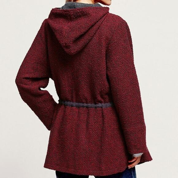 Free People Small Red Satellite Heavy Tweed Coat Jacket - Picture 7 of 7